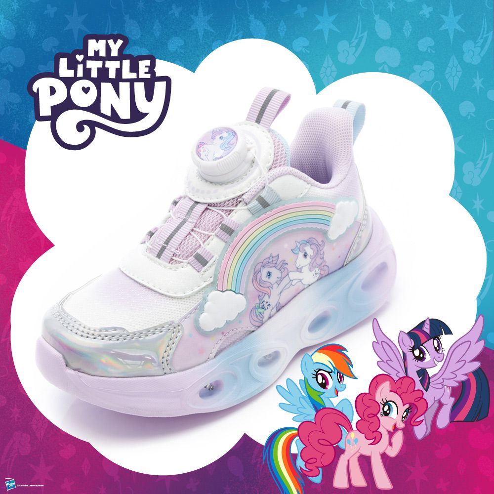 My Little Pony 彩虹小馬 童鞋 電燈運動鞋 PYKX64617-白紫-(寶寶小中大童段)