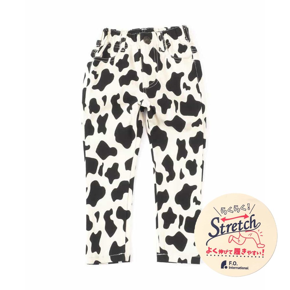 品牌定番 超彈力百搭合身長褲-乳牛-白X黑