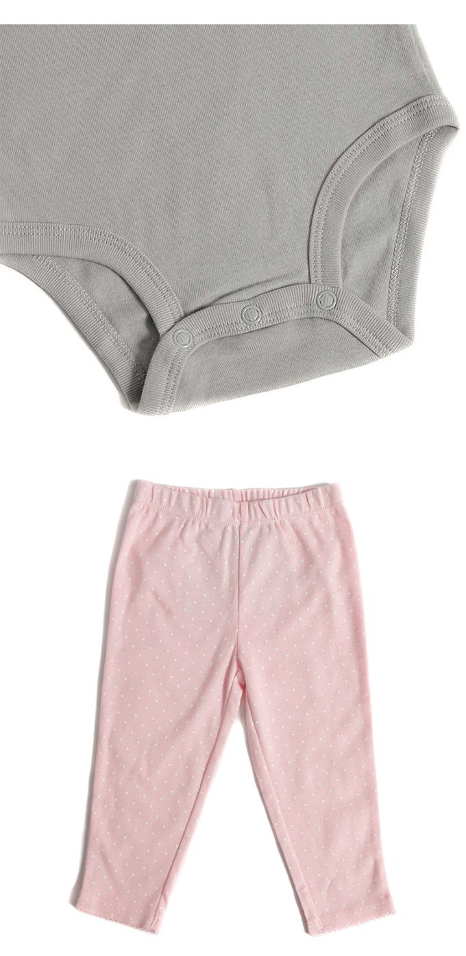 美國 Carter's - 大象短袖+長袖包屁衣+長褲套3件組