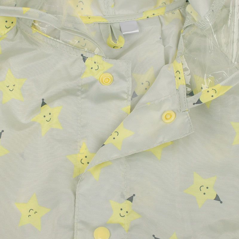 akachan honpo - 強力防潑水雨衣-星星-灰色