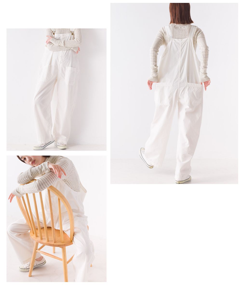 日本 OMNES - 定番工裝風質感吊帶褲-海軍藍