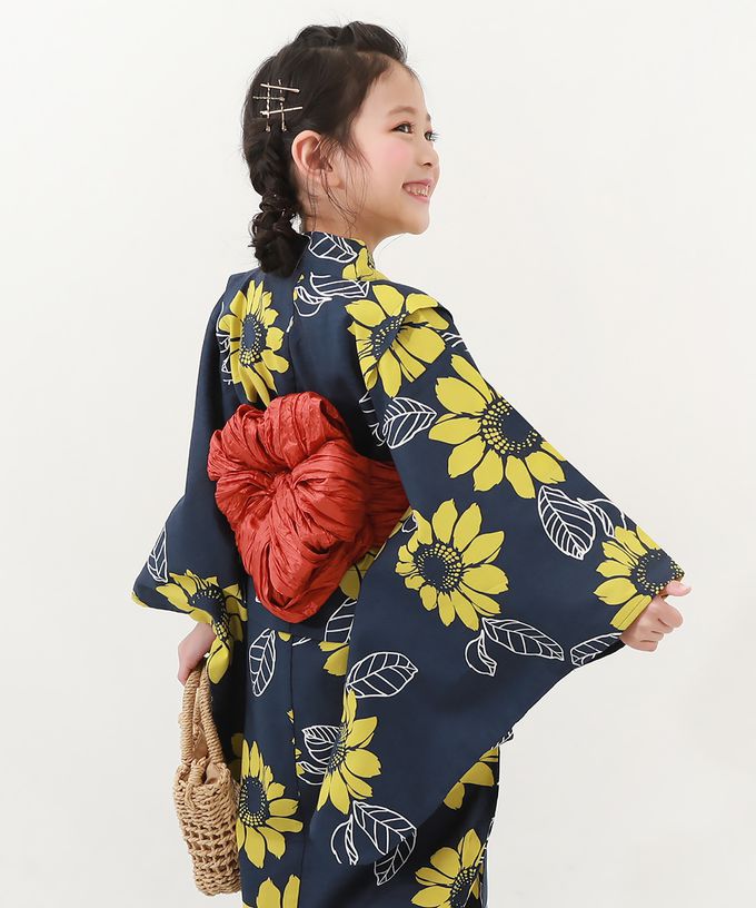 日本 devirock - 純棉夏日祭典花朵浴衣兵兒帶2件組-牡丹格紋-粉x綠