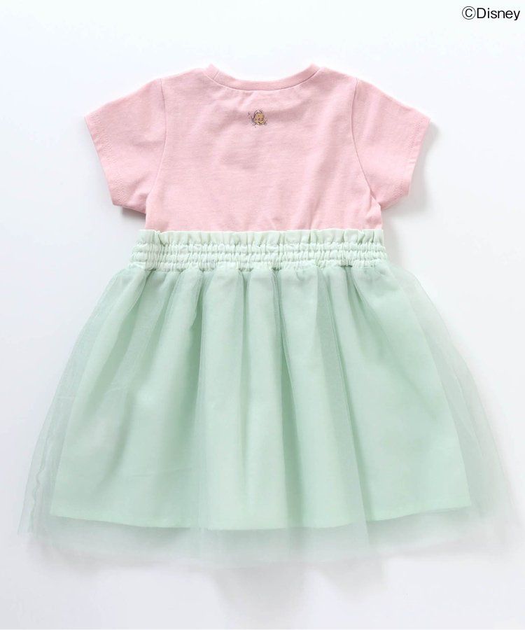 日本 apres les cours - 迪士尼 公主蕾絲拼接澎裙洋裝-小美人魚-粉x嫩綠