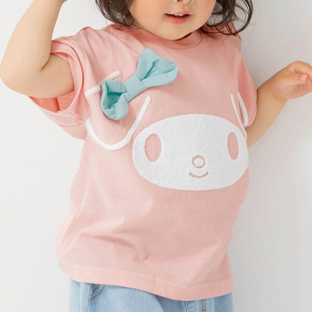 聯名款 100%純棉短袖上衣-卡通人物美樂蒂-粉紅