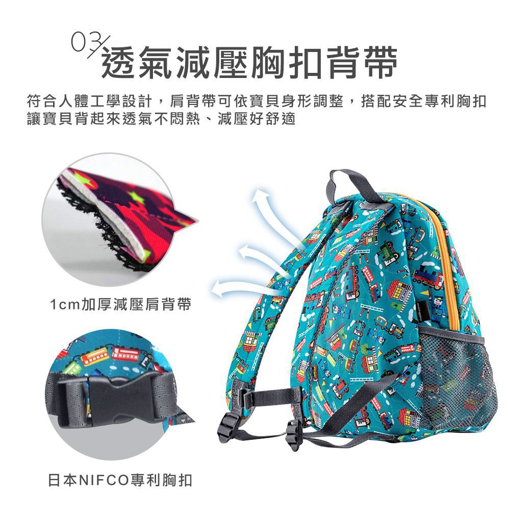 HUGGER - 幼童背包-嘟嘟火車(幼兒園書包-輕量減壓休閒後背包) (3-7Y -B5尺寸)