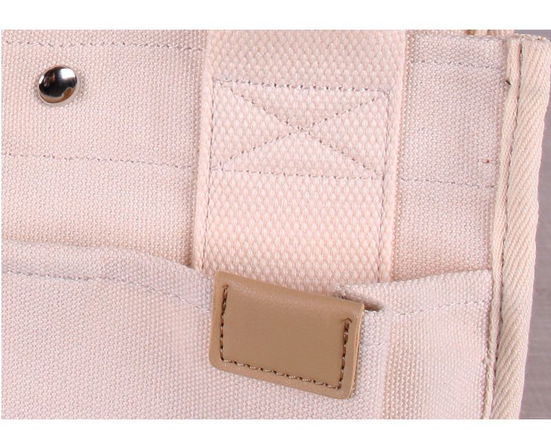 大容量帆布手提包/便當袋-粉色 (22x14.5x23cm)