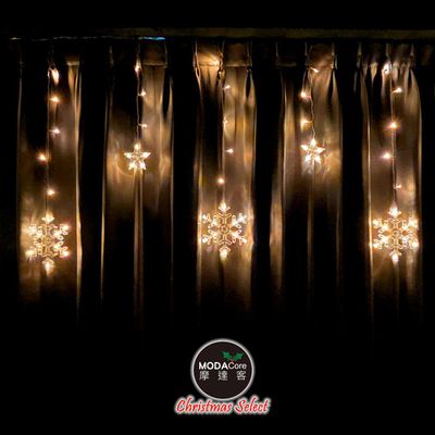 MODACore 摩達客 - LED 138冰條造型燈串電池燈+USB兩用充電 -暖白光/雪花造型款