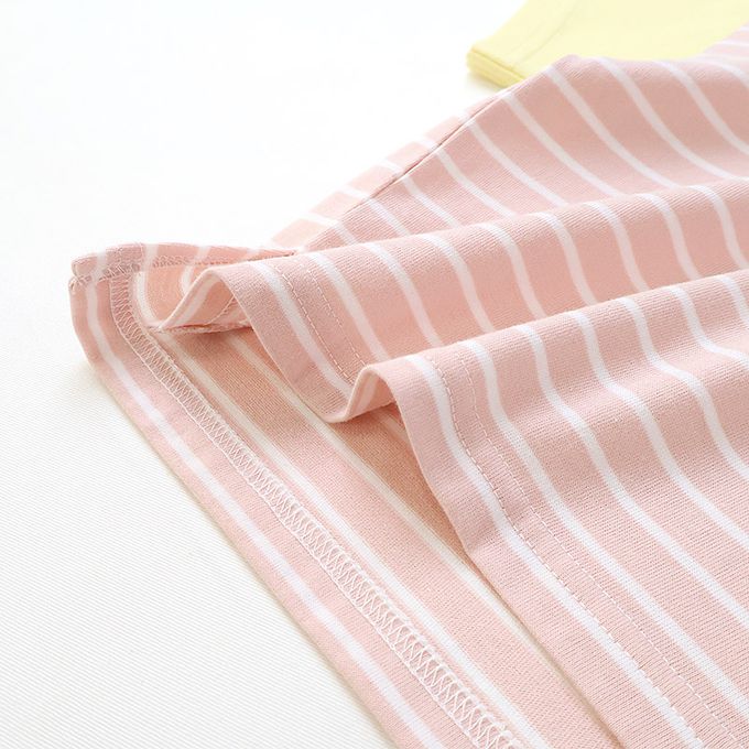 日本 ZOOLAND - 水果造型領天竺棉短袖上衣-西瓜條紋-黑x白