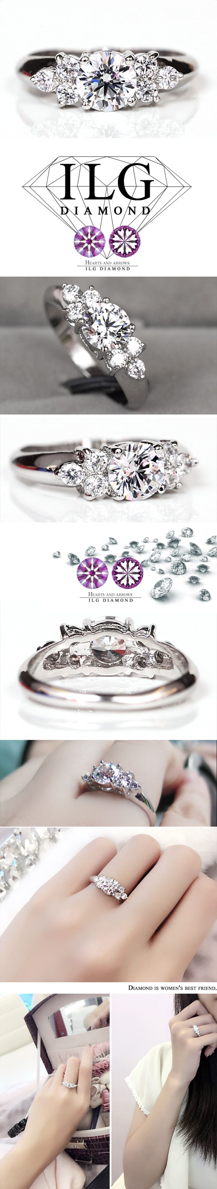 美國ILG鑽飾 - 0.75克拉 經典愛情-鑽飾第一品牌 唯一永久保固鑽體的名譽商家【RI018】-加贈高級珠寶級絨布盒1個-外國抗敏材質電鍍頂級白K金色