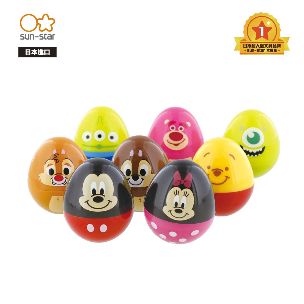 日本 SUN-STAR - 迪士尼可愛不倒翁造型印章組-米奇+米妮+奇奇+蒂蒂+維尼+三眼怪+熊抱哥+大眼仔