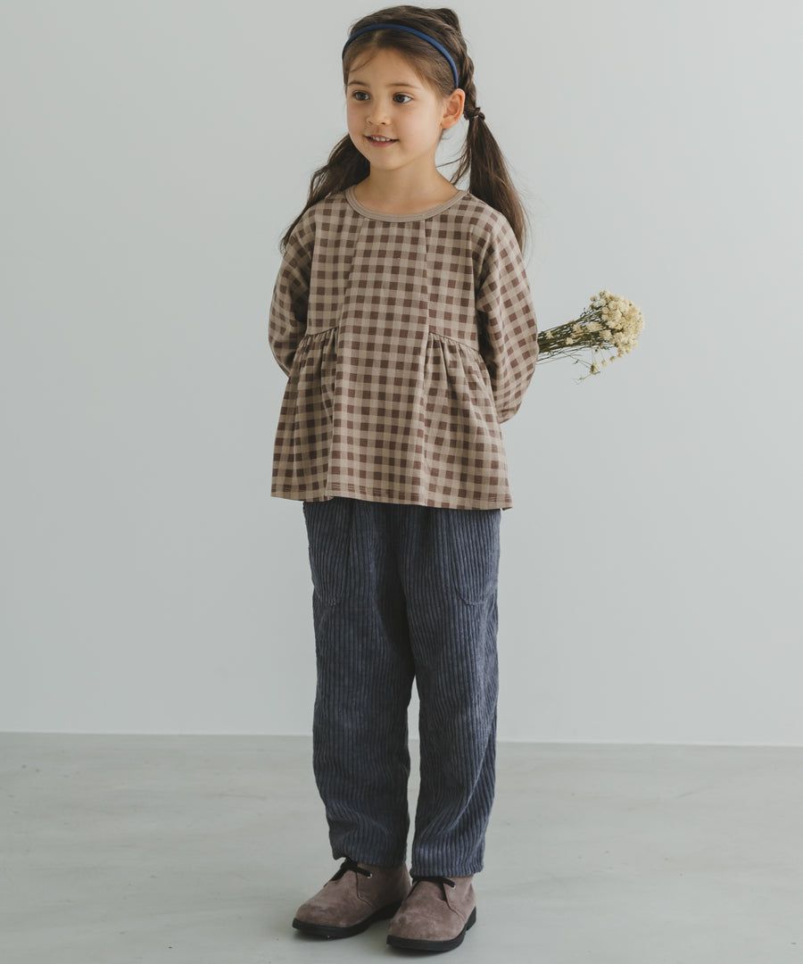 日本 PAIRMANON - 前短後長荷葉擺長袖上衣-薰衣草