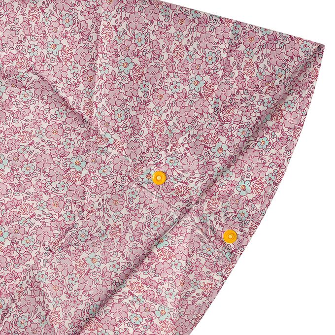 akachan honpo - 短斗篷式雨衣-小花-紫色 (80~95cm)