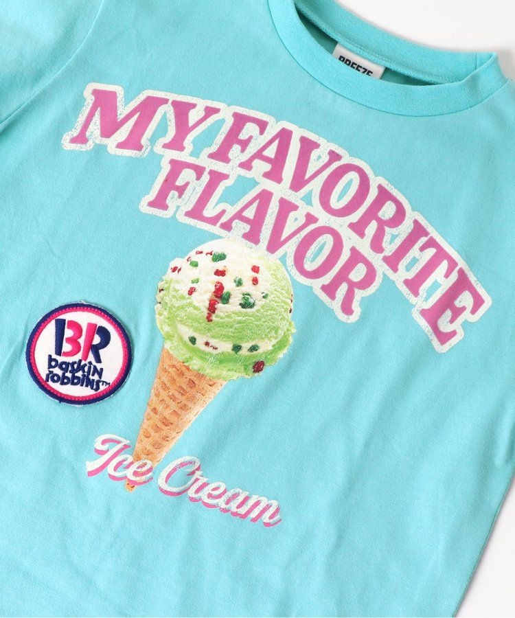 日本 BREEZE - 31冰淇淋聯名 印花短袖上衣-最愛的甜筒-米白