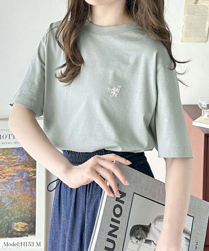 日本 Classical Elf - Java 純棉logo定番款短袖上衣-杏x象牙白