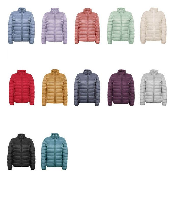 成人輕薄立領羽絨外套(女款)-淺灰色