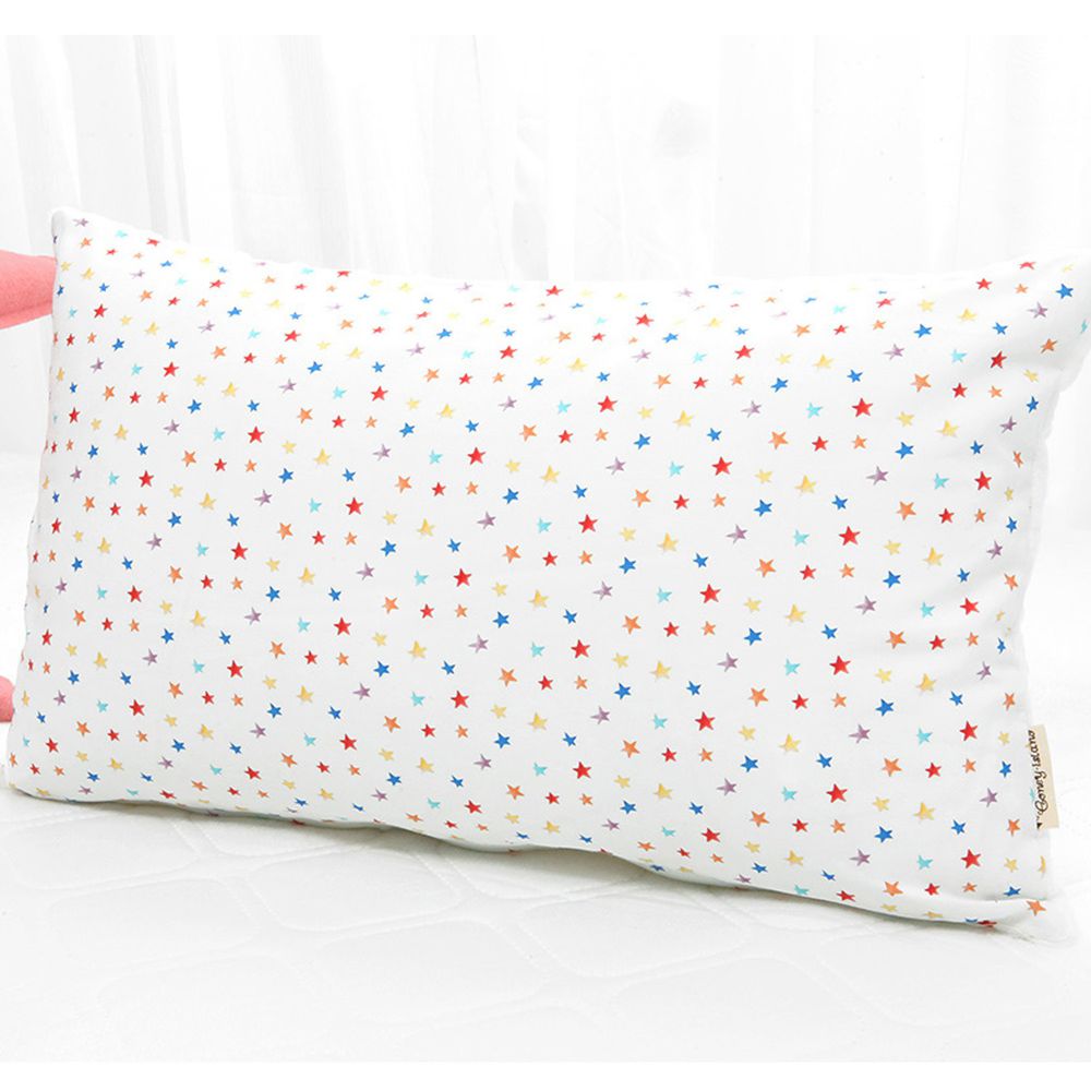 韓國 Coney Island - 雙面材質抗菌防蟎水洗枕頭-七彩星星 (50X30cm)-枕套*1 + 枕芯*1