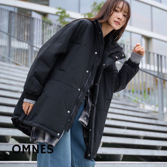 日本 OMNES - 蓬鬆厚感科技羽絨大衣保暖外套-海軍藍