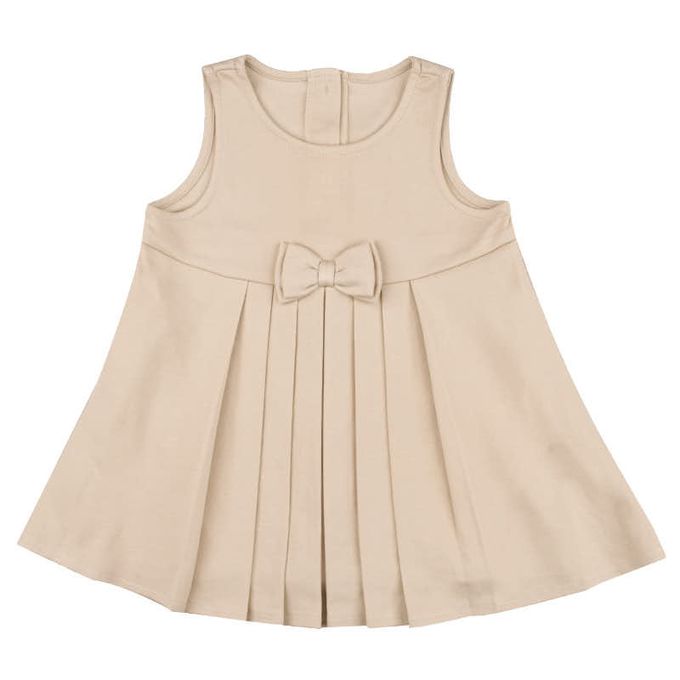 akachan honpo - 百褶洋裝 素面-淺卡其