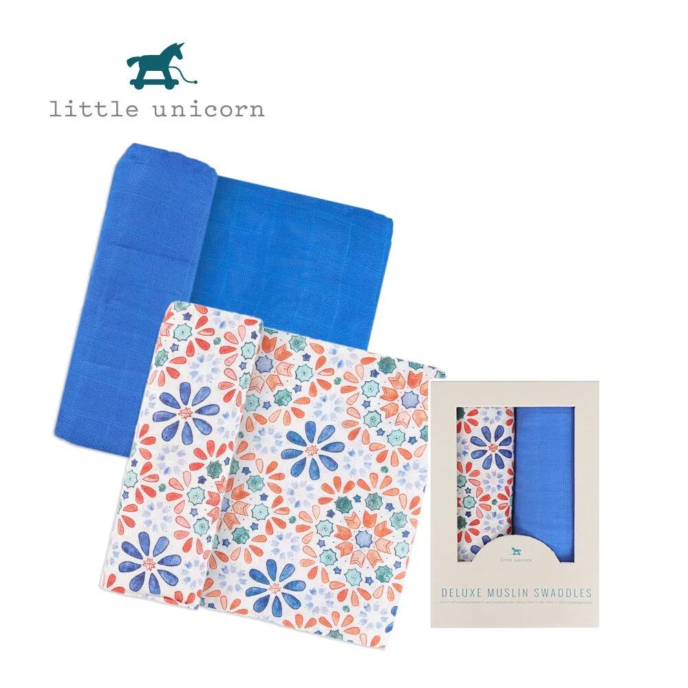 美國 Little Unicorn - 竹纖維紗布巾兩入組-萬花筒 (120x120CM)