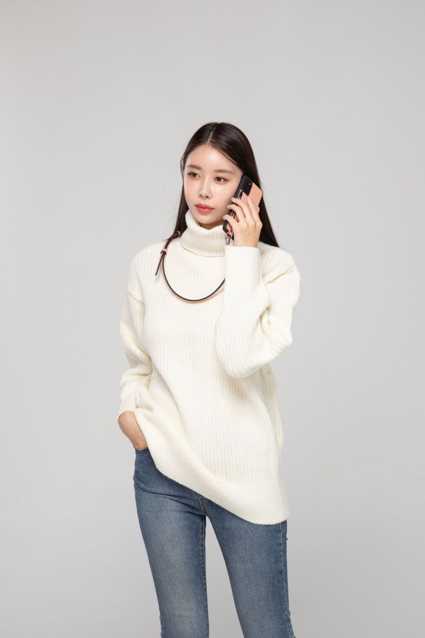 韓國 ARDERE - 卡夾折疊鏡皮質背繩防摔手機殼-蜜桃粉