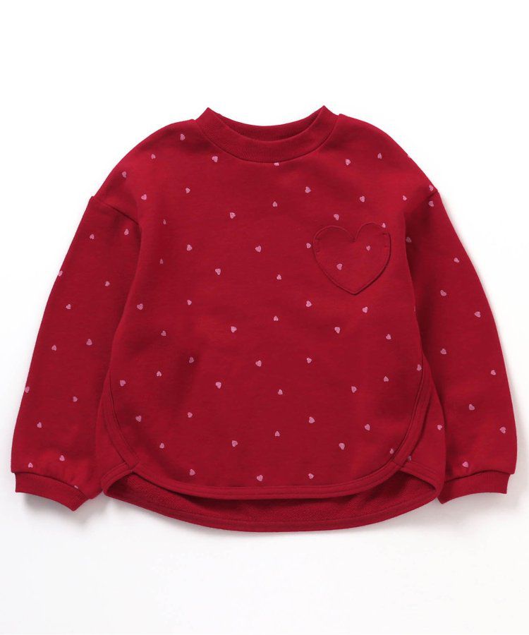 日本 apres les cours - [好評新色]圓領百搭裏毛長袖上衣-彩色愛心-象牙