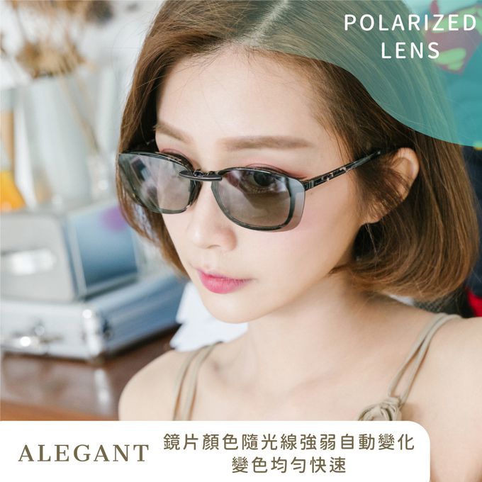 ALEGANT - 冰島灰鋁鎂合金夾式結構寶麗來偏光太陽眼鏡│UV400墨鏡車用夾片│外掛夾式鏡片│近視可戴外掛寶麗來墨鏡
