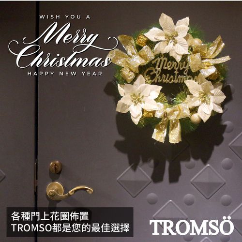 芬蘭聖誕花圈-B13璀璨奢華金花圈 (30cm)