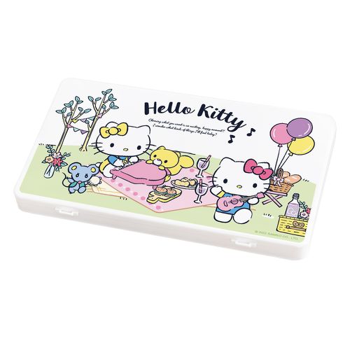 收納王妃 - 三麗鷗Sanrio【野餐KITTY】隨身口罩收納盒 /口罩盒/置物盒/零錢盒/鉛筆盒