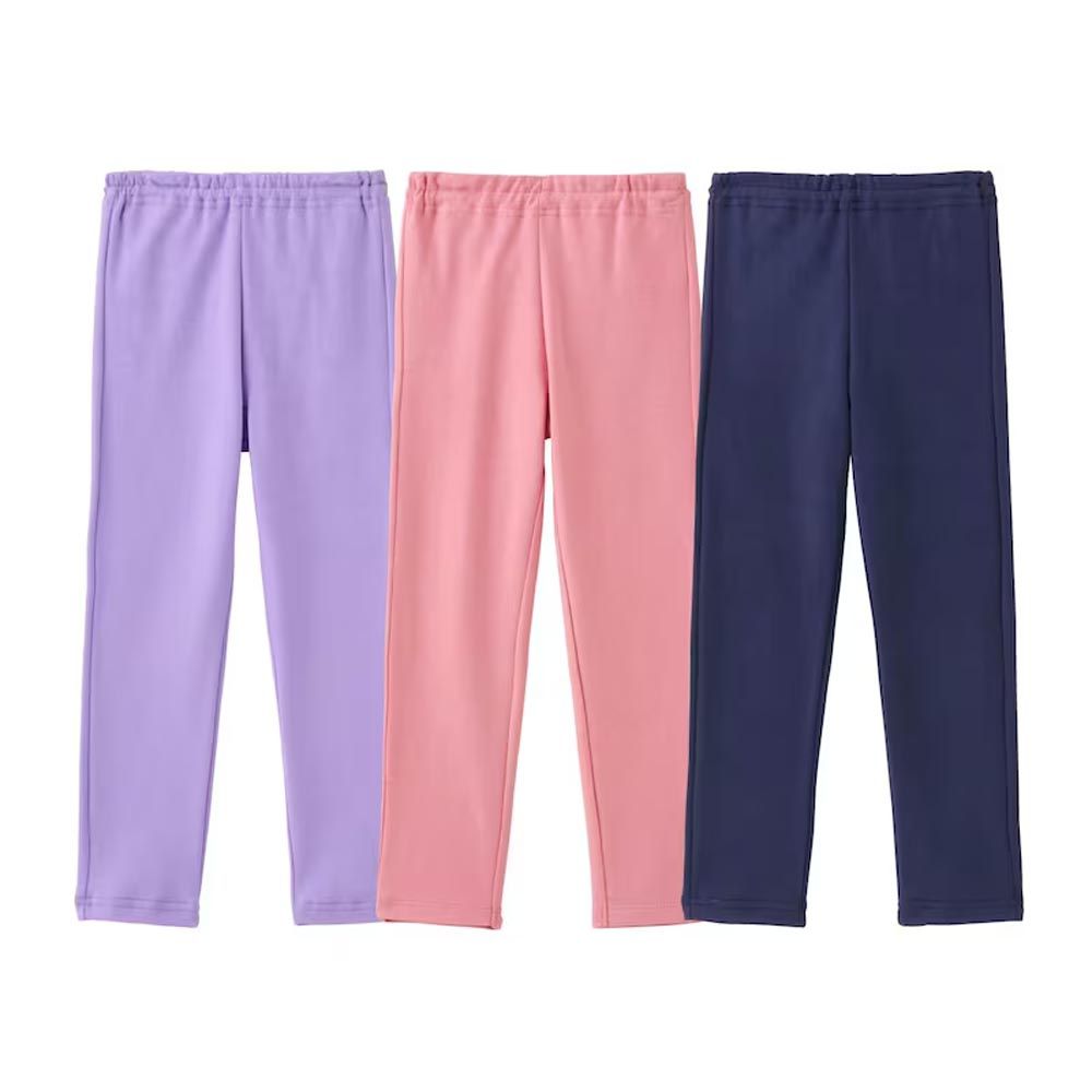 日本千趣會 - GITA 超值百搭長褲三件組-紫粉海軍藍