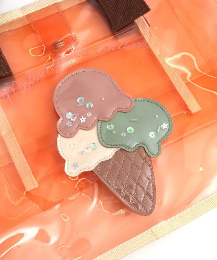 日本 apres les cours - 亮片墜飾防水PVC圓形肩背/手提包-貝殼-水藍