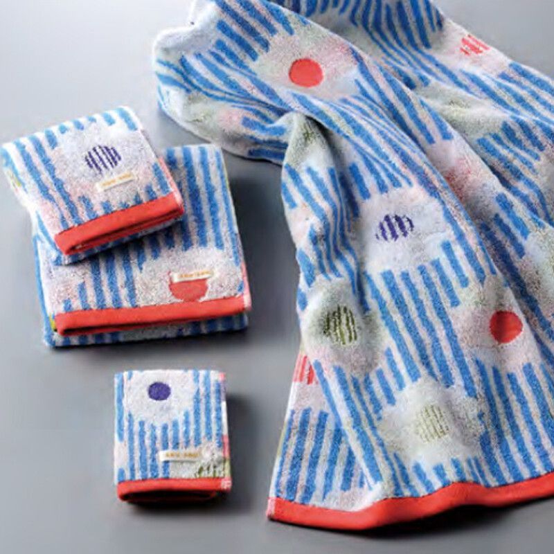 日本代購 - 【SOU·SOU】日本製今治純棉刺繡長毛巾-白菊 (34x80cm)