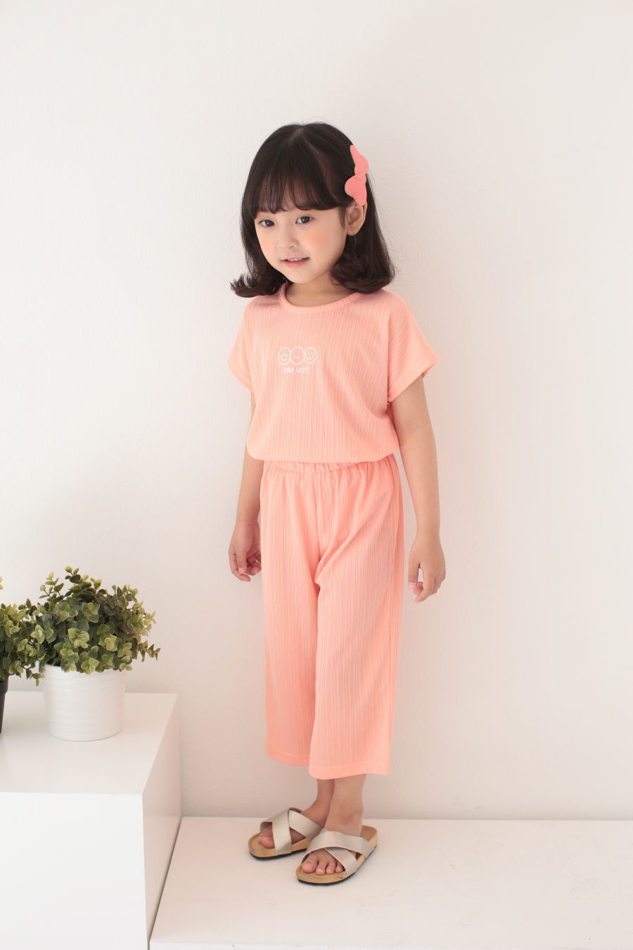 韓國 Dalla - 三個笑臉涼感套裝-粉橘