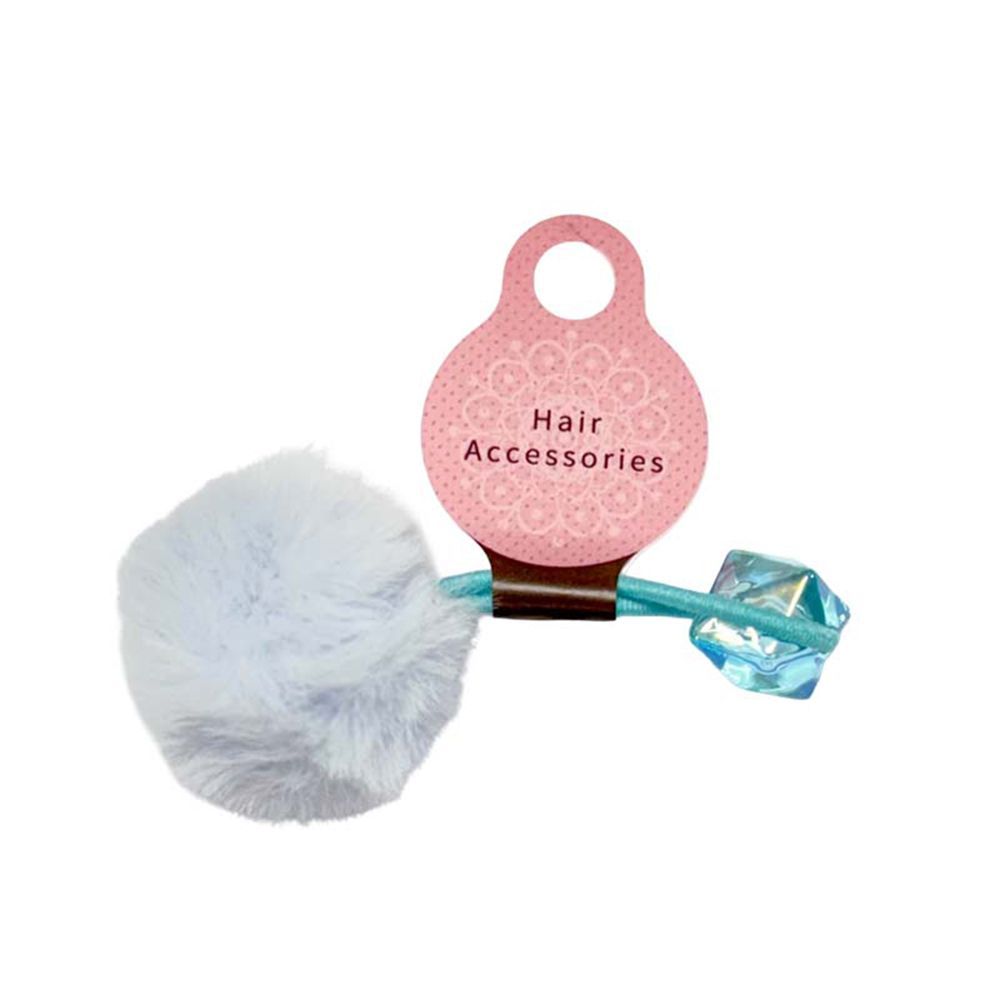 毛球髮圈--藍色