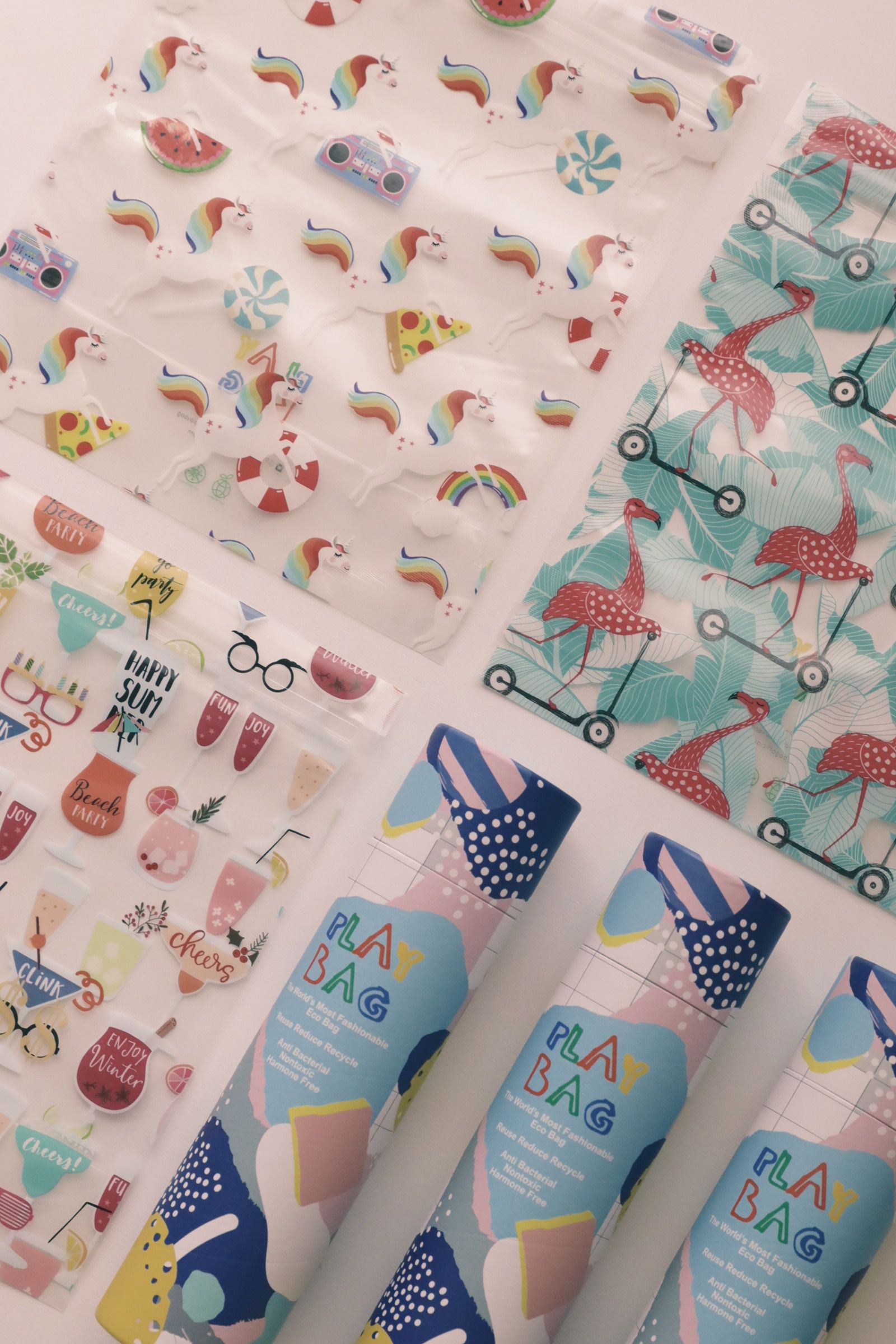 PLAY BAG瘋狂小袋 - 夏日系列三圖合一抗菌萬用立體袋–綜合包 (中型) 9入