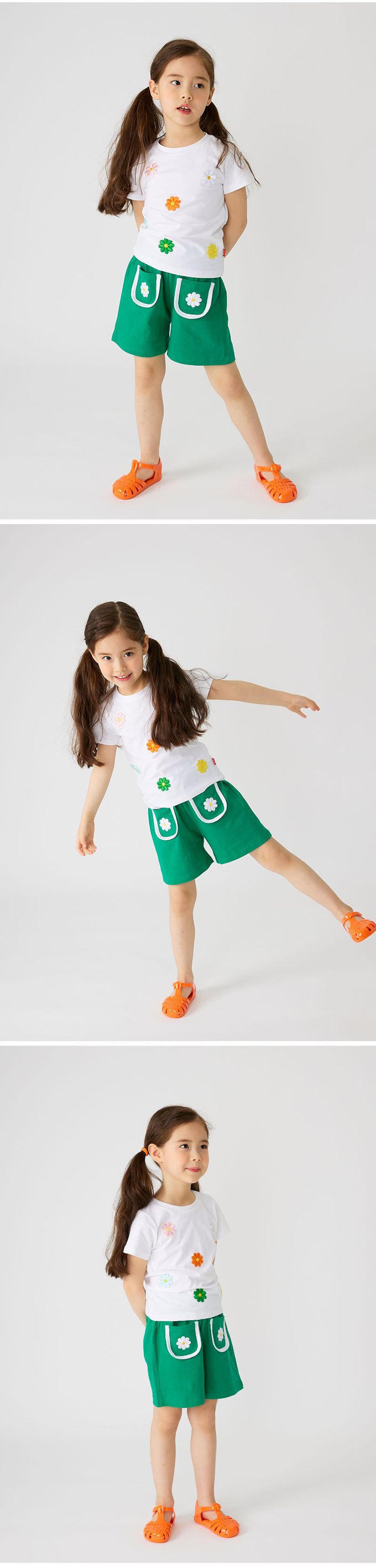 韓國 OZKIZ - 小花印刺繡短袖上衣-白