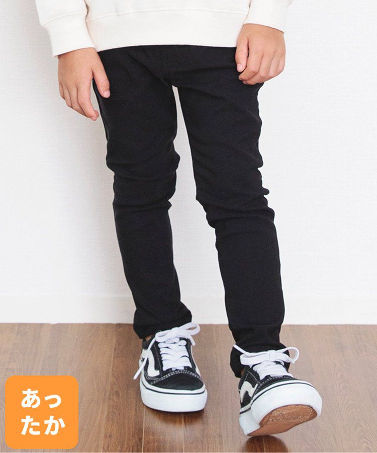 日本 BREEZE - 內刷毛輕量彈力合身長褲-素色-丹寧藍