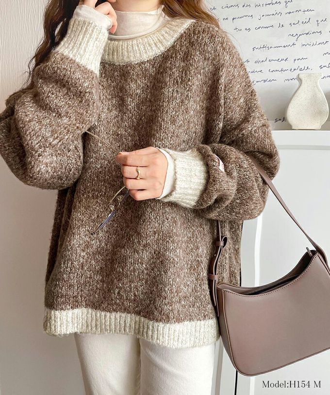 日本 Classical Elf - Java 前後穿2Way粗編針織上衣-摩卡