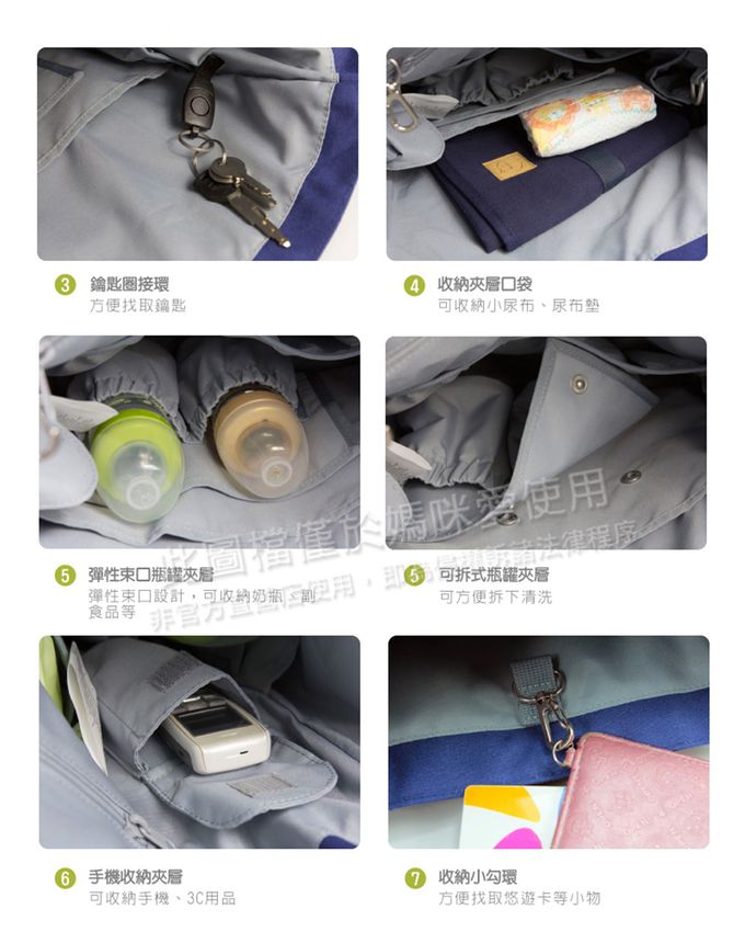 德國 Lassig - 英倫率性旅行後背媽媽包/親子包-大+小-迷霧灰-含尿布墊+推車掛勾+保溫瓶收納包+小收納包