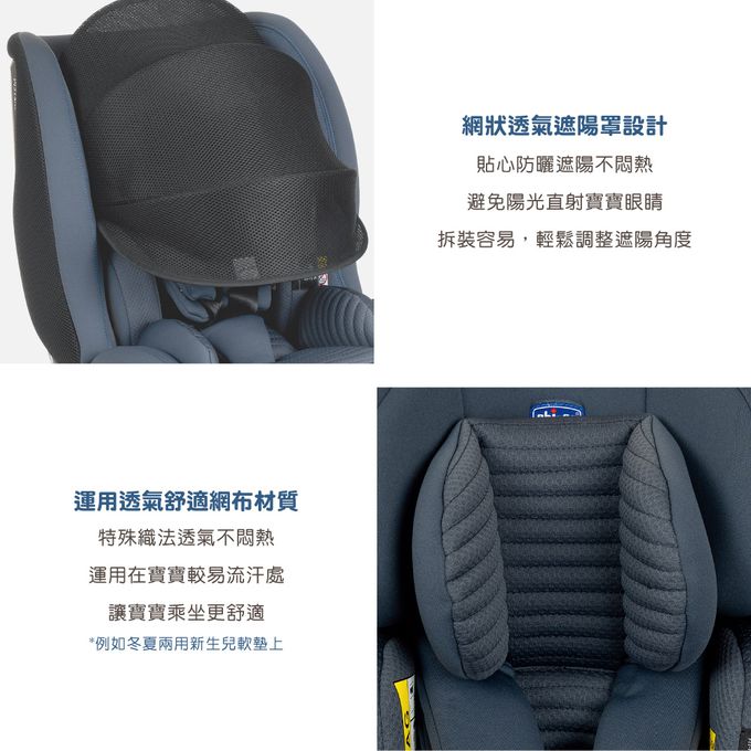 義大利 chicco - Seat3Fit Isofix安全汽座Air版-曜石黑