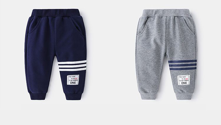 WELLKIDS - 腰鬆緊束口休閒長褲-小標籤-深藍色