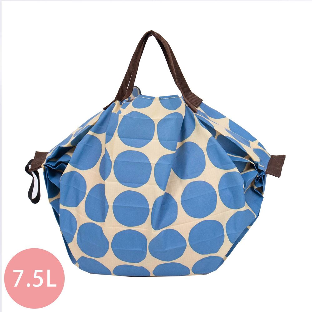 日本 MARNA - Shupatto 秒收摺疊購物袋-藍點點 (S(30x26cm))-耐重3kg / 7.5L