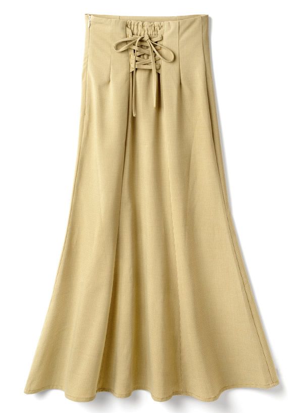 日本 GRL - 後腰綁帶設計修身魚尾長裙-蘋果綠