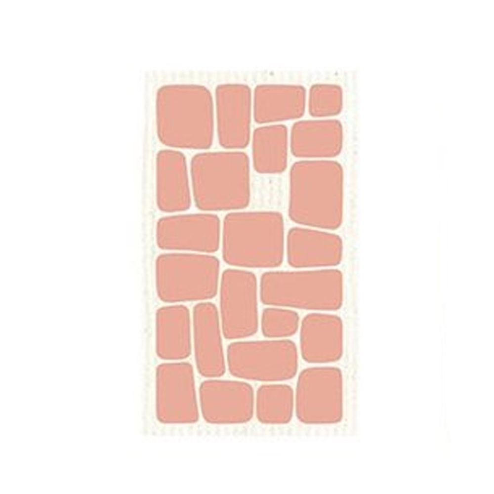 日本代購 - 德國製 北歐風環保高吸水海綿抹布/吸水巾-和風方石-粉橘 (15.2x25.7cm)