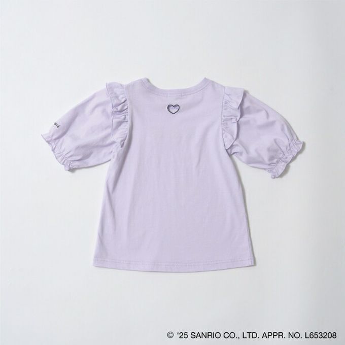 日本 Lycee mine - 可愛刺繡星星鏤空短袖上衣-卡通人物酷洛米-紫丁香