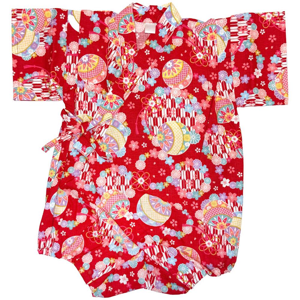 甚平包屁衣-手鞠-紅色