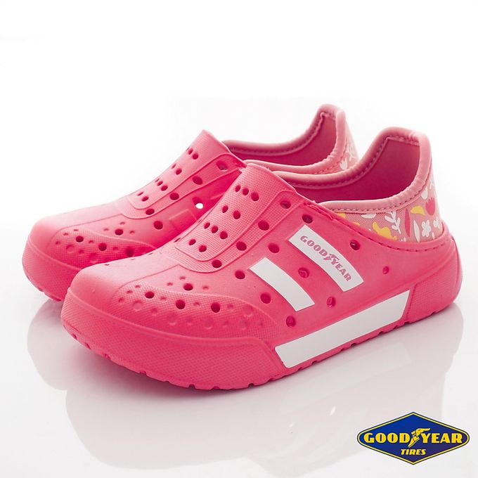 GOODYEAR - 台灣製GOODYEAR後踩水陸洞洞鞋(中小童段)-休閒鞋-桃
