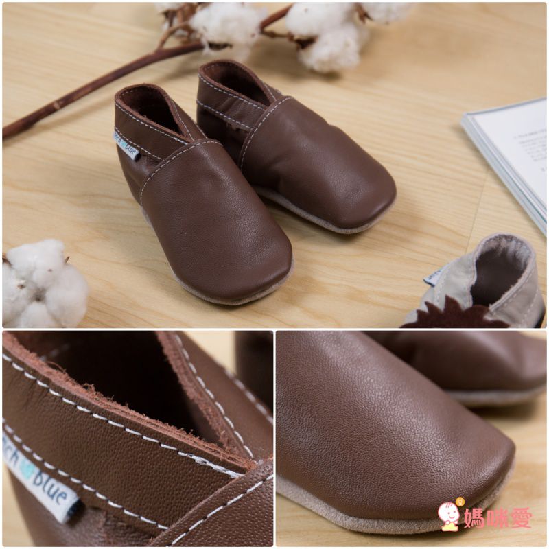 英國Inch Blue - 真皮手工寶寶鞋-水彩花