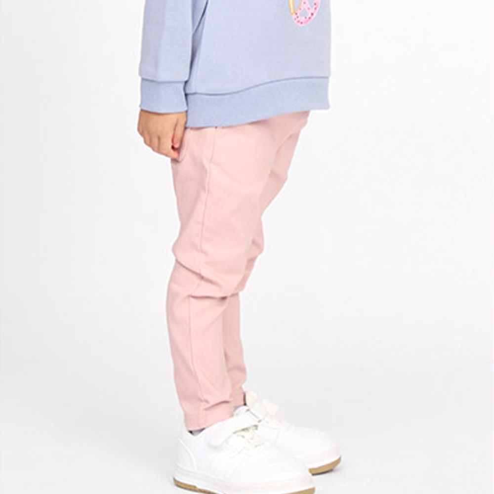 裏起毛 超彈力舒適長褲-素面-粉紅