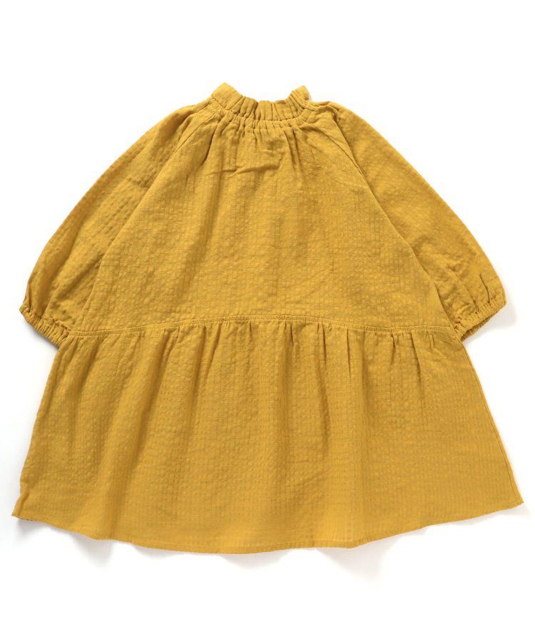 日本 BREEZE - 微立領宮廷風傘狀長袖洋裝-素面-紅