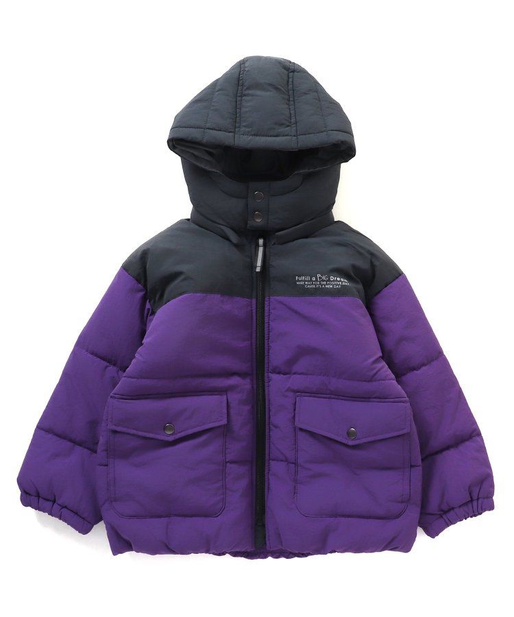 日本 BREEZE - 繽紛蓬鬆大口袋保暖外套-橘灰